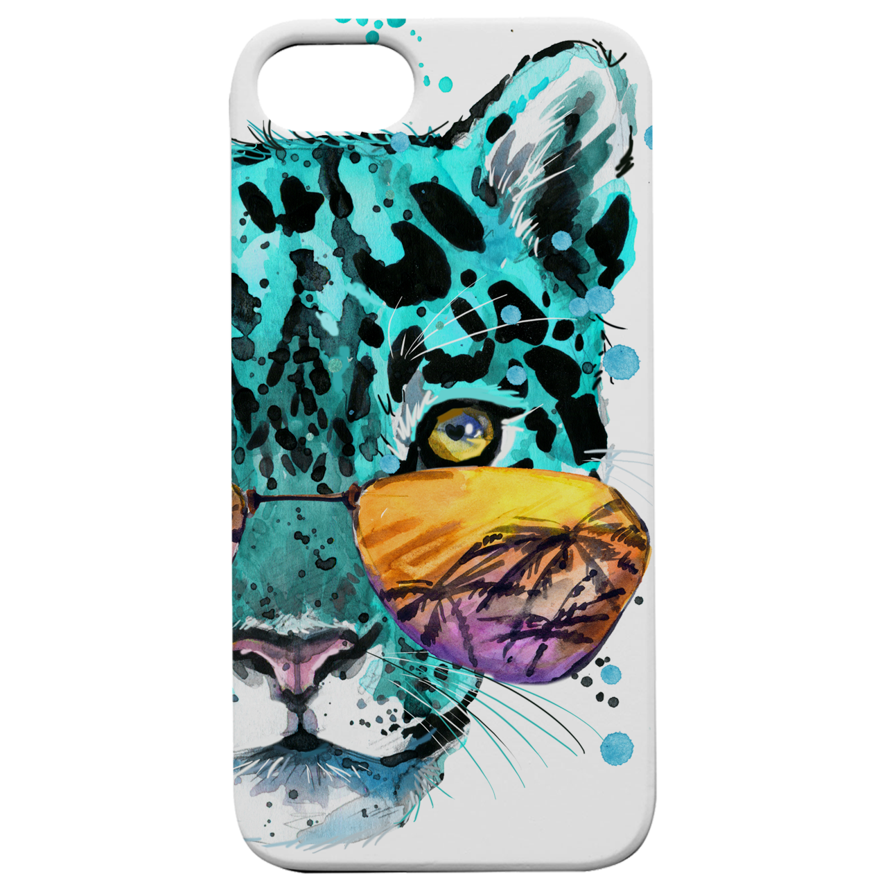 Leopard with Sunglasses - UV Color Printed Wood Phone Case