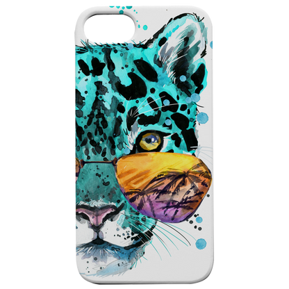 Leopard with Sunglasses - UV Color Printed Wood Phone Case