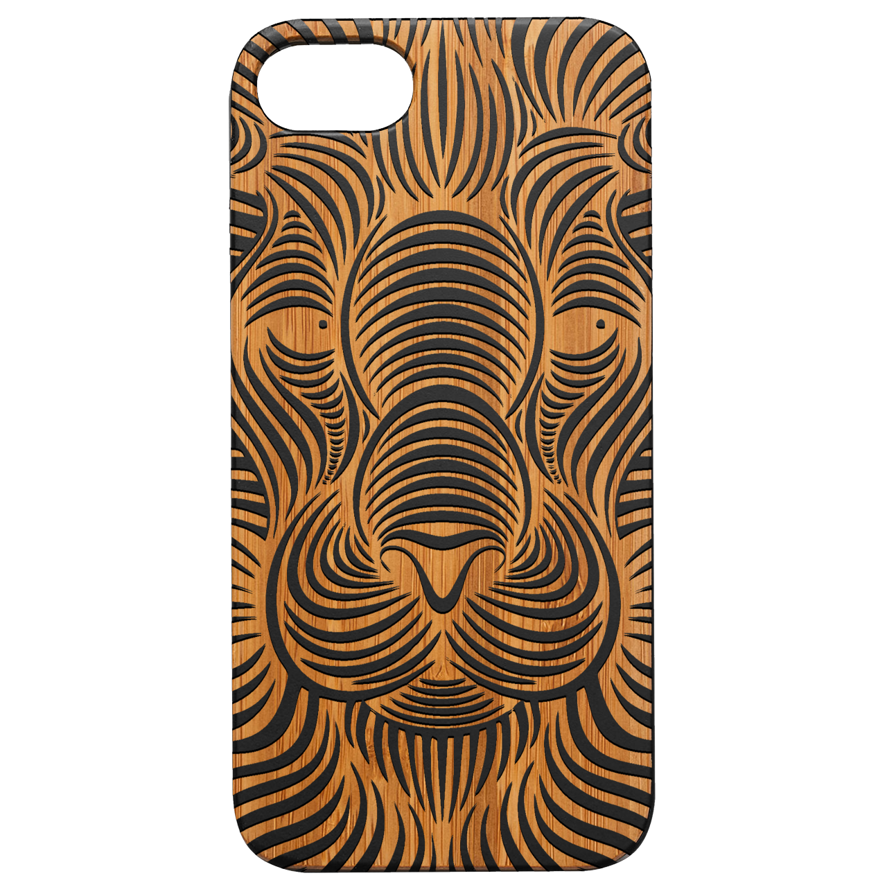 Lion Waves - Engraved Wood Phone Case