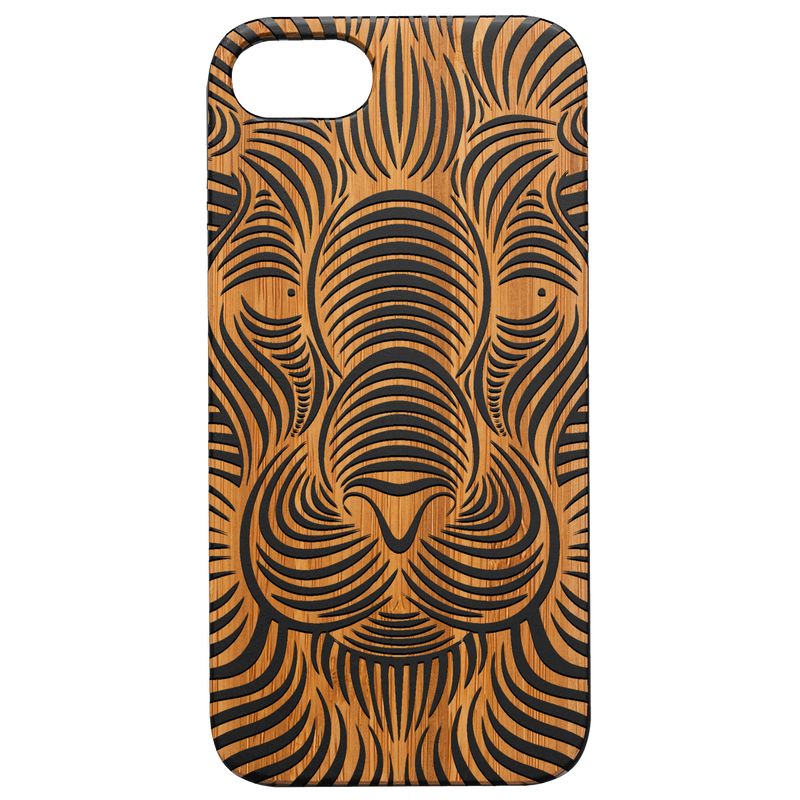 Lion Waves - Engraved Wood Phone Case