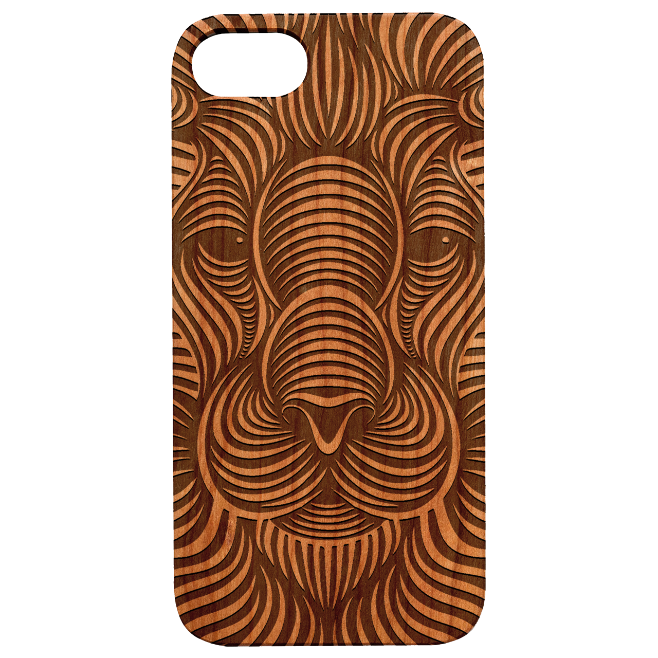 Lion Waves - Engraved Wood Phone Case