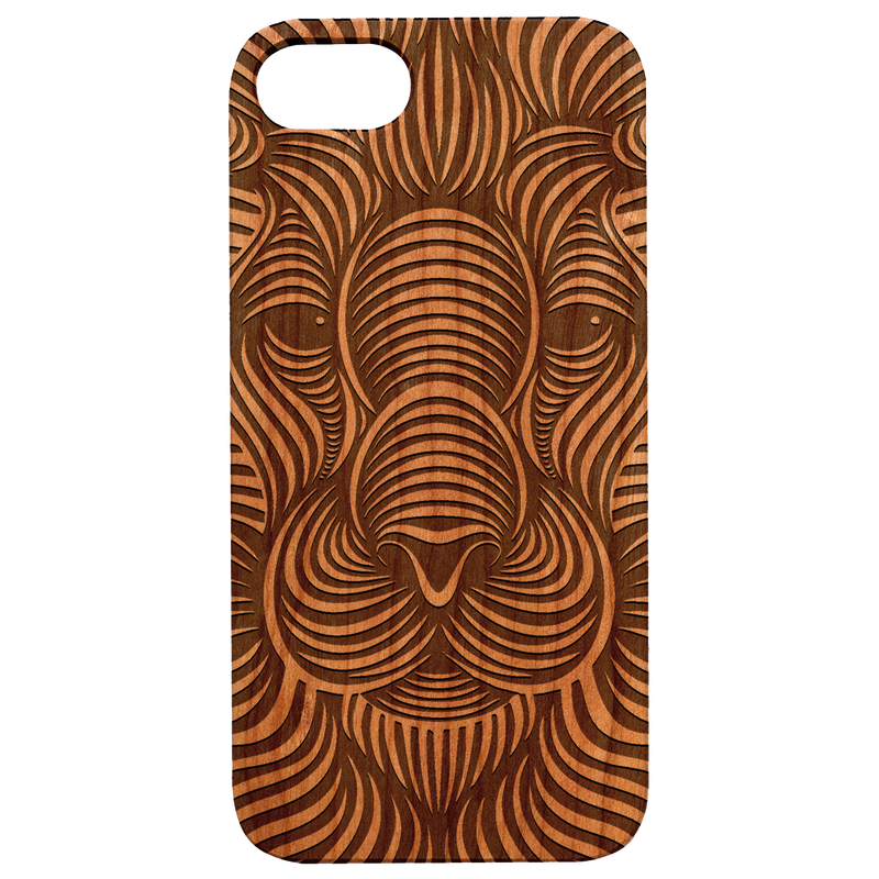 Lion Waves - Engraved Wood Phone Case