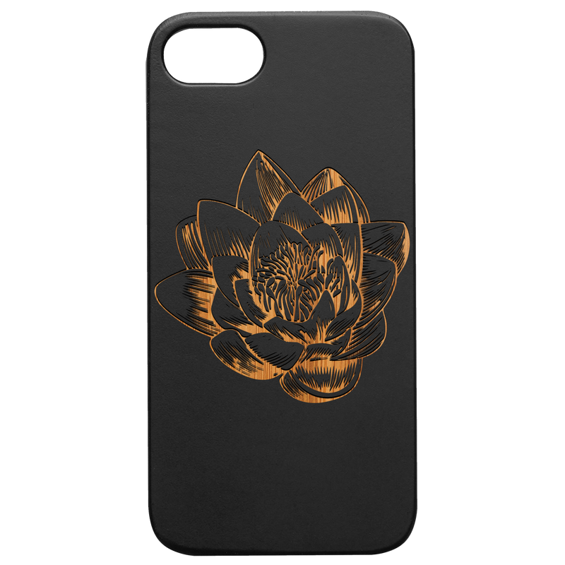 Lotus Flower - Engraved Wood Phone Case