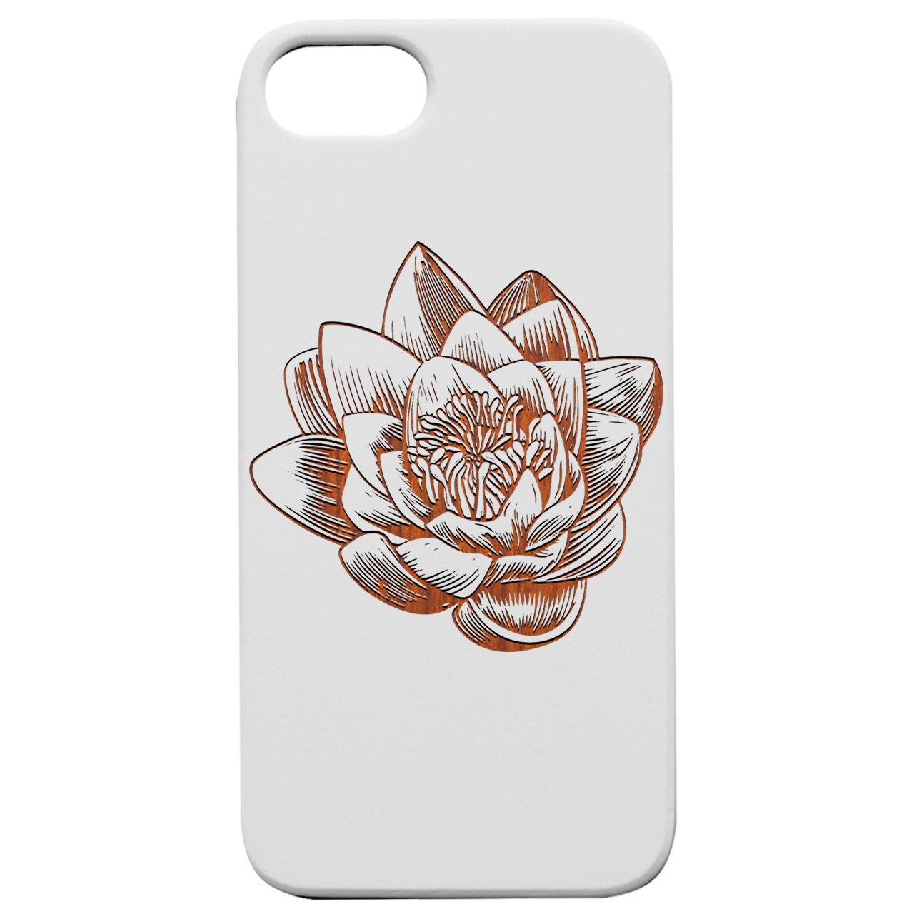 Lotus Flower - Engraved Wood Phone Case