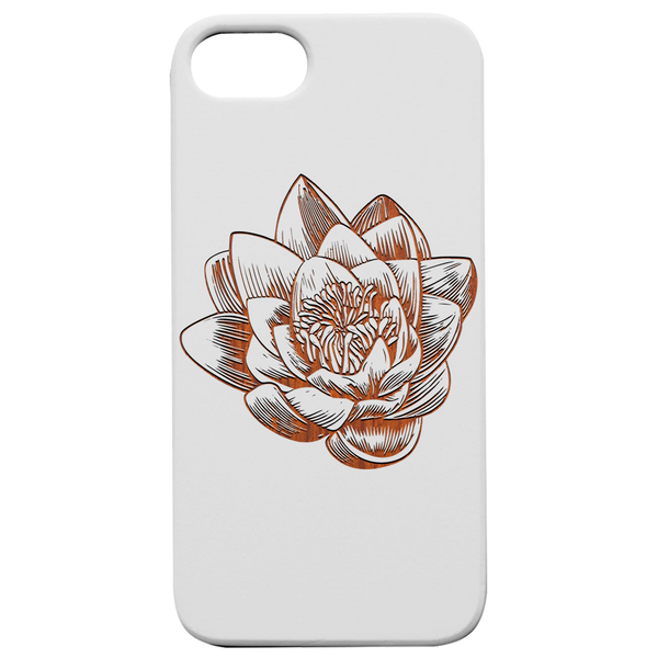 Lotus Flower - Engraved Wood Phone Case