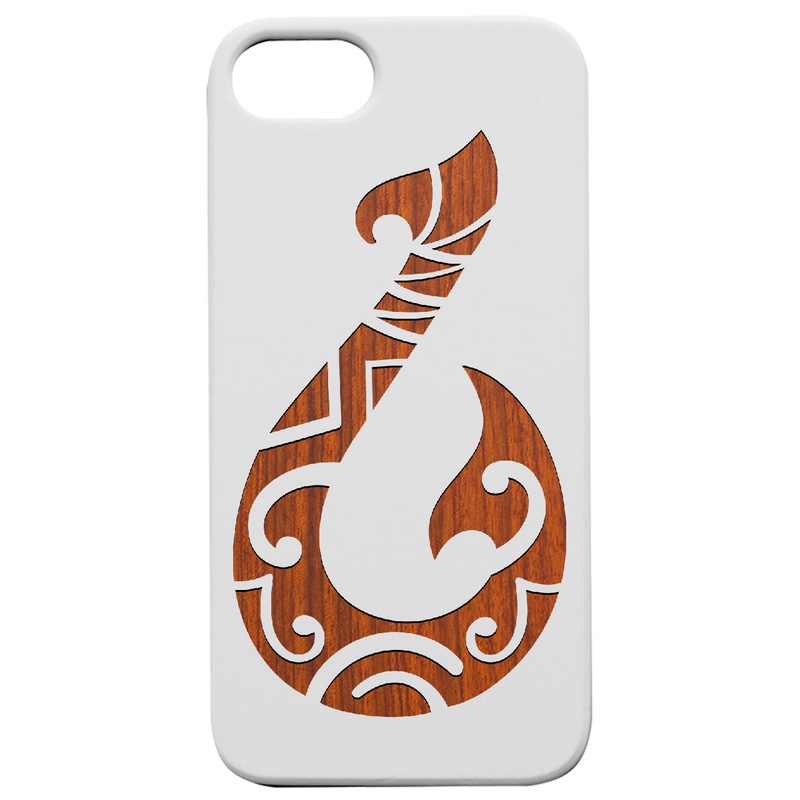 Maori Hook - Engraved Wood Phone Case