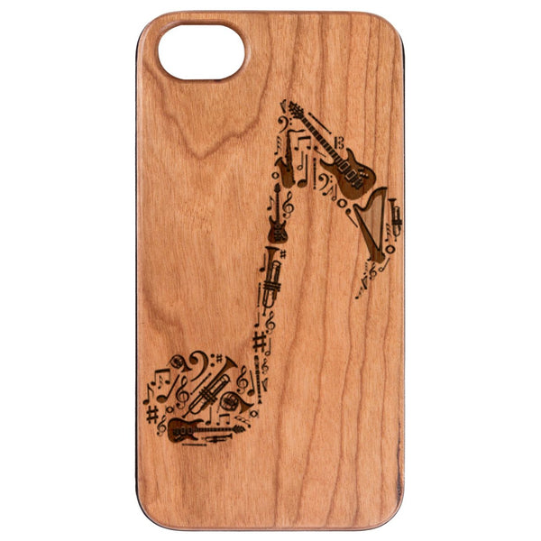 Music Note - Engraved Wood Phone Case