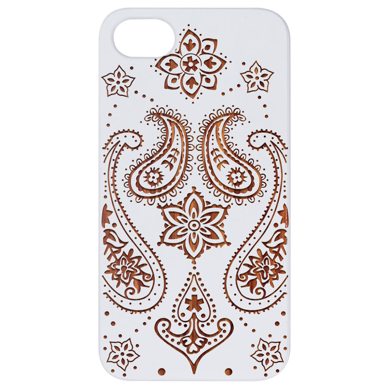 Indian Flower - Engraved Wood Phone Case