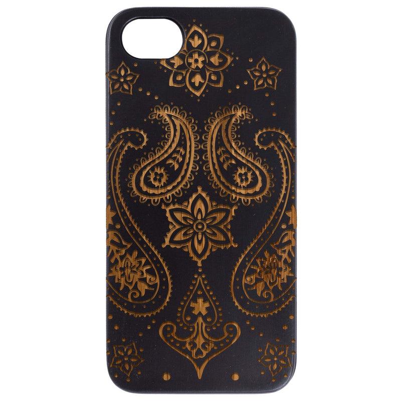 Indian Flower - Engraved Wood Phone Case