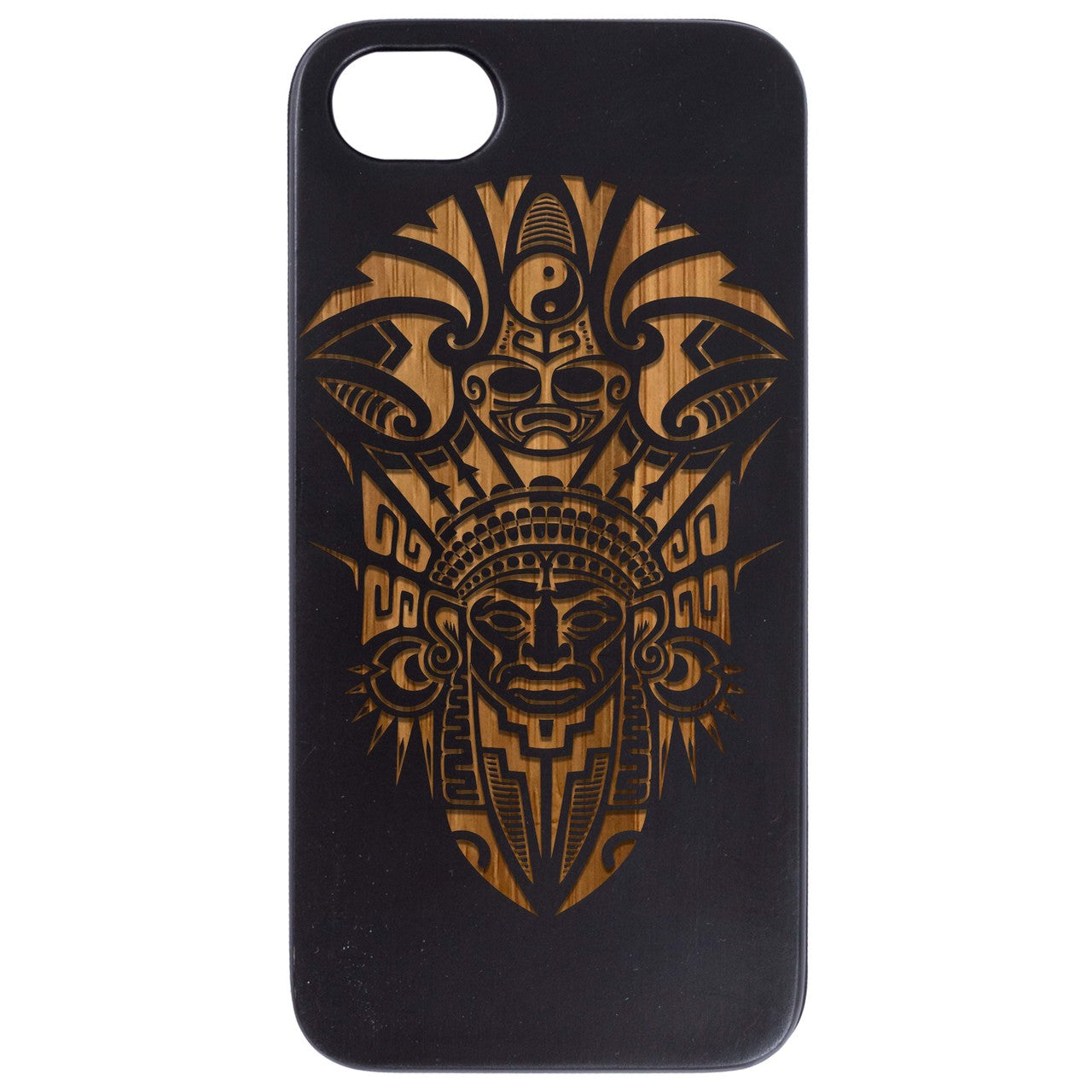 Indian Mask - Engraved Wood Phone Case