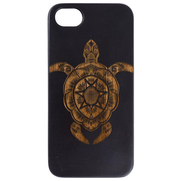 Ornate Turtle - Engraved Wood Phone Case