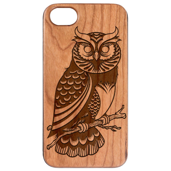 Owl 2 - Engraved Wood Phone Case