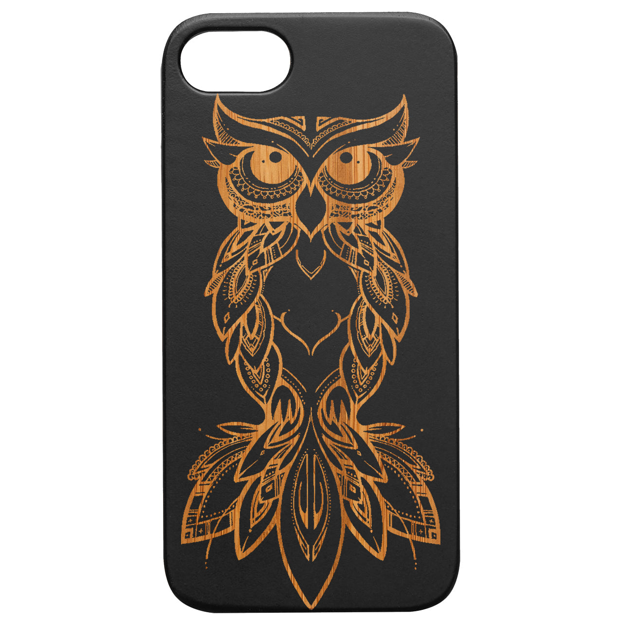 Owl Mandala - Engraved Wood Phone Case