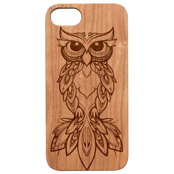 Owl Mandala - Engraved Wood Phone Case