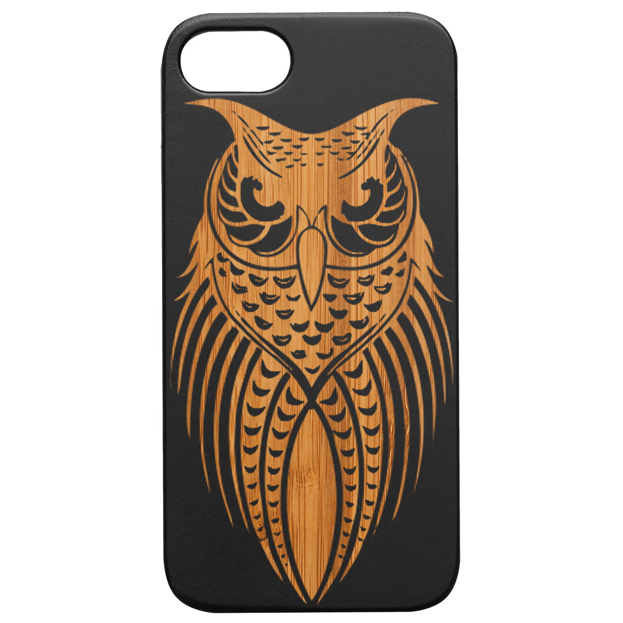 Owl Tribal - Engraved Wood Phone Case