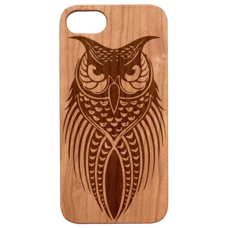 Owl Tribal - Engraved Wood Phone Case