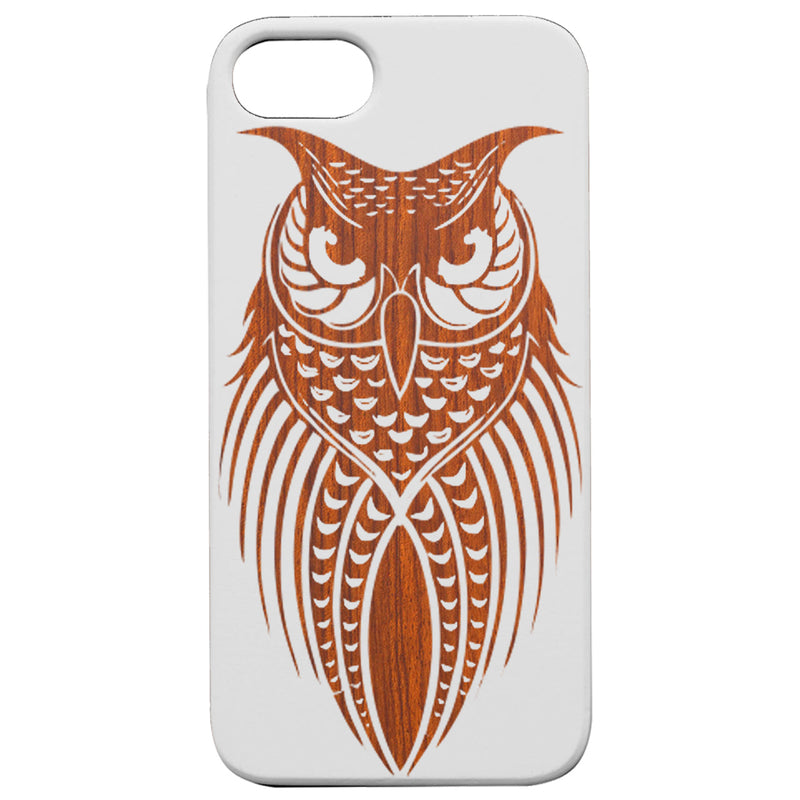 Owl Tribal - Engraved Wood Phone Case