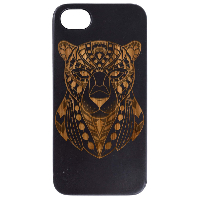 Panther Face - Engraved Wood Phone Case