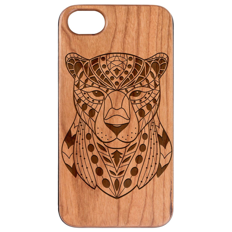 Panther Face - Engraved Wood Phone Case