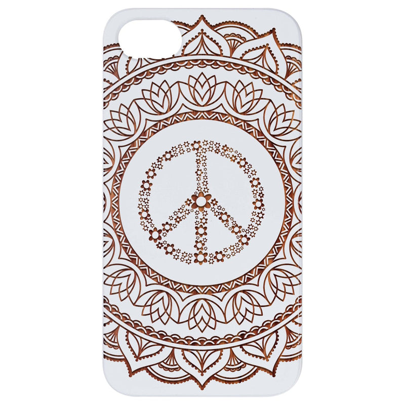 Peace Mandala - Engraved Wood Phone Case