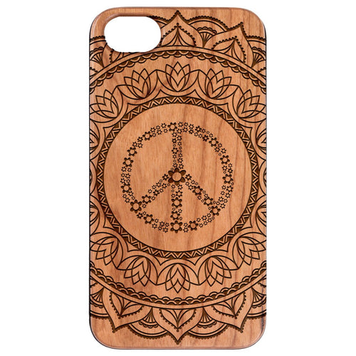Peace Mandala - Engraved Wood Phone Case