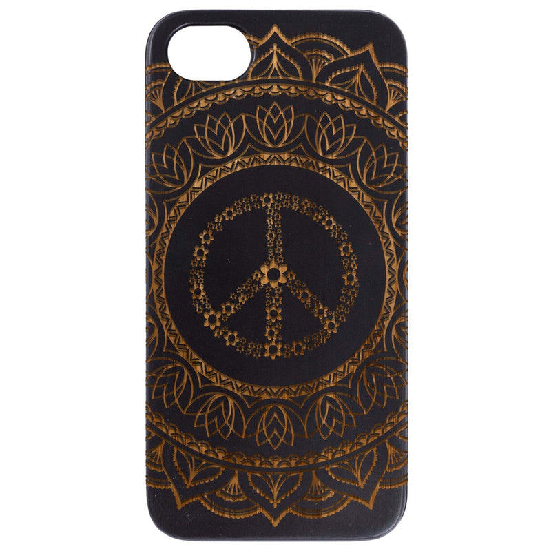 Peace Mandala - Engraved Wood Phone Case