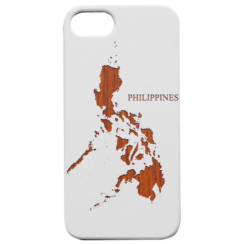 Philippines Map - Engraved Wood Phone Case