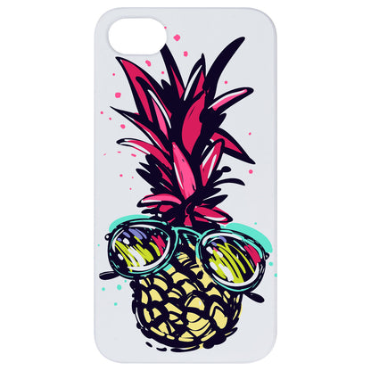 Pineapple with Sunglasses - UV Color Printed Wood Phone Case