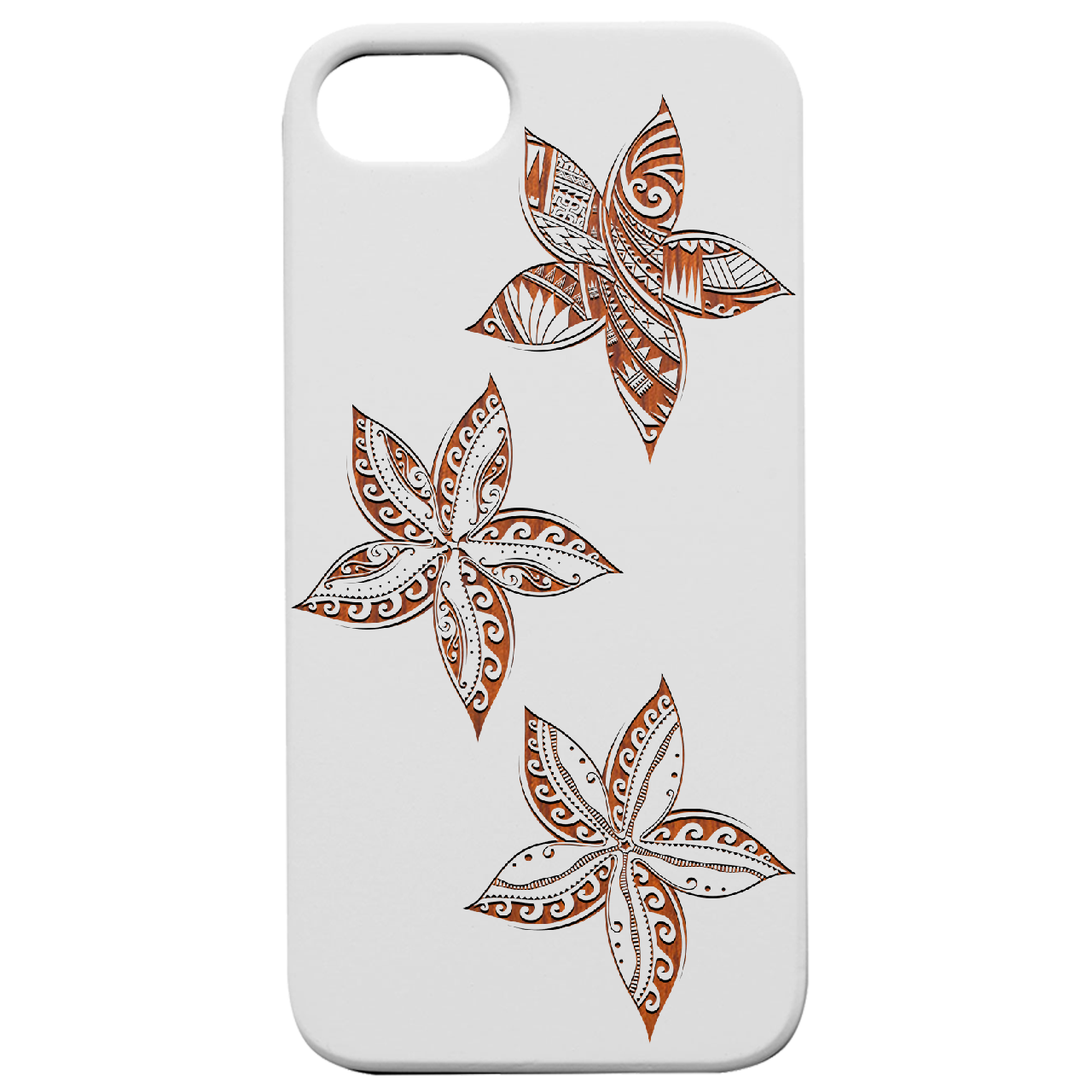 Plumeria - Engraved Wood Phone Case