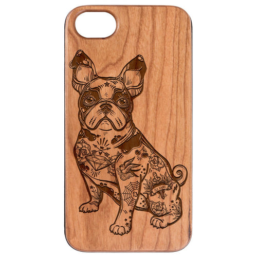 Pug Dog Engraved Wood Phone Case