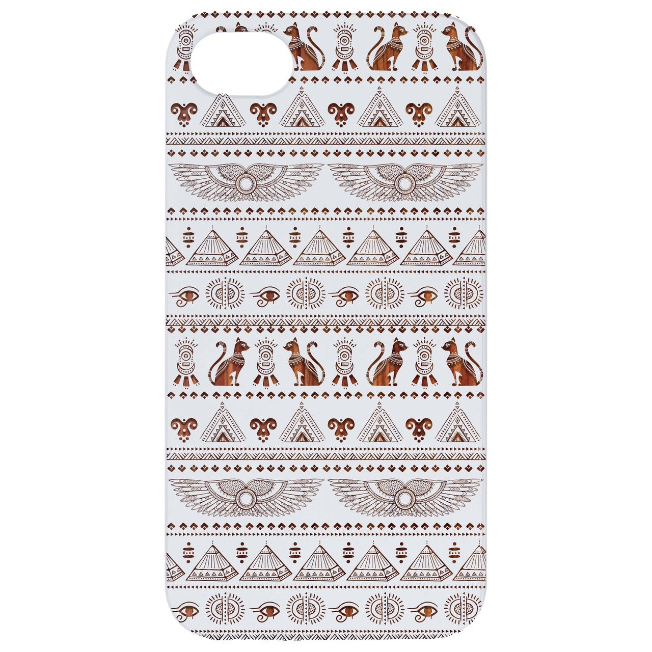 Pyramids Pattern - Engraved Wood Phone Case