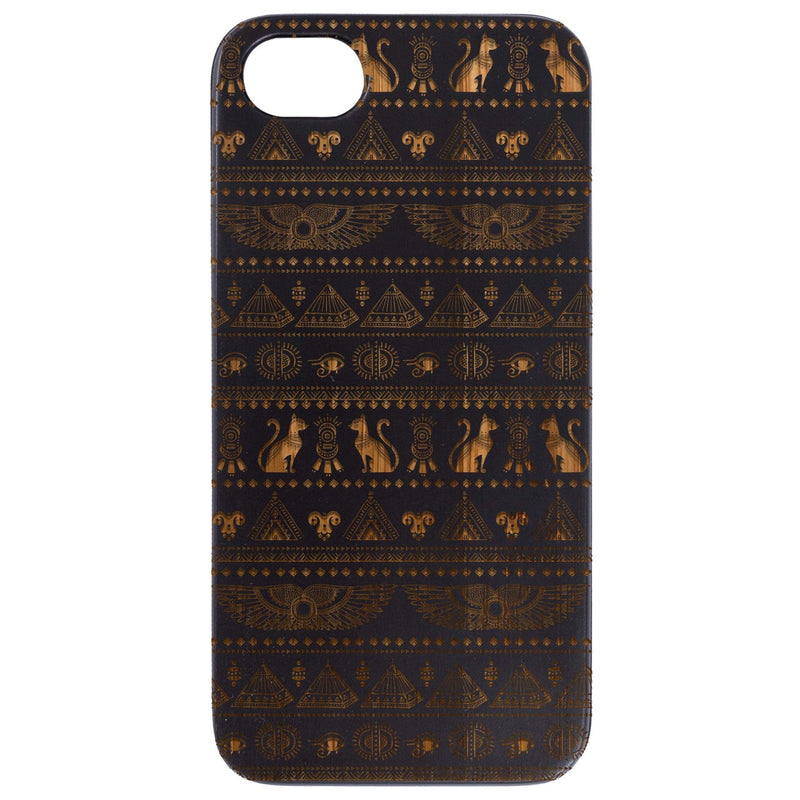 Pyramids Pattern - Engraved Wood Phone Case