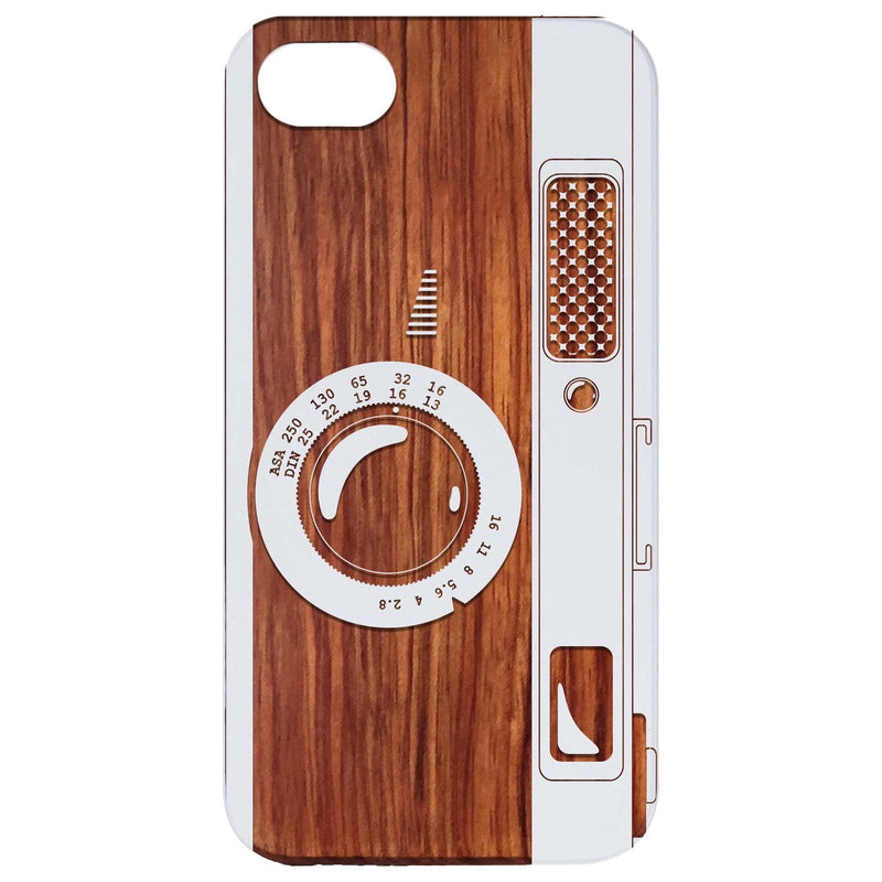 Retro Camera - Engraved Wood Phone Case