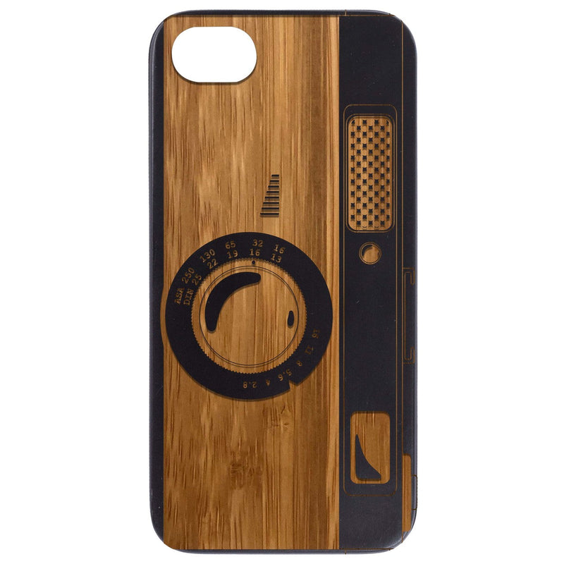 Retro Camera - Engraved Wood Phone Case