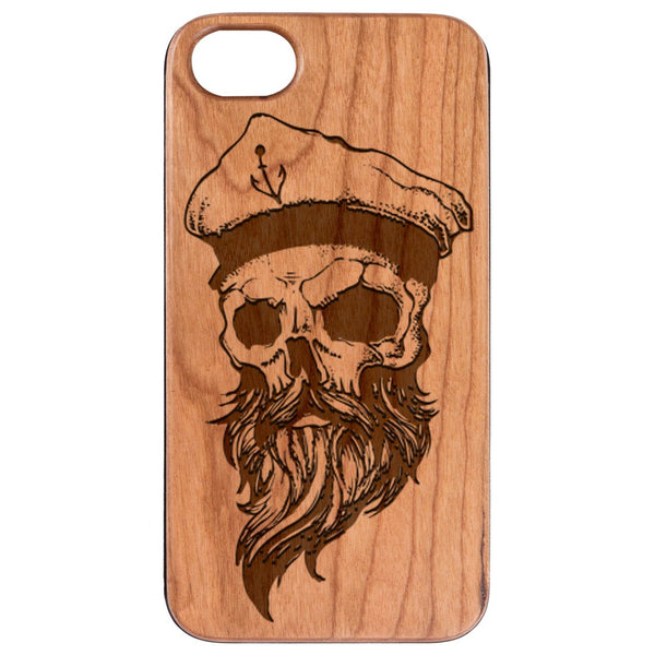 Sailor Skull - Engraved Wood Phone Case