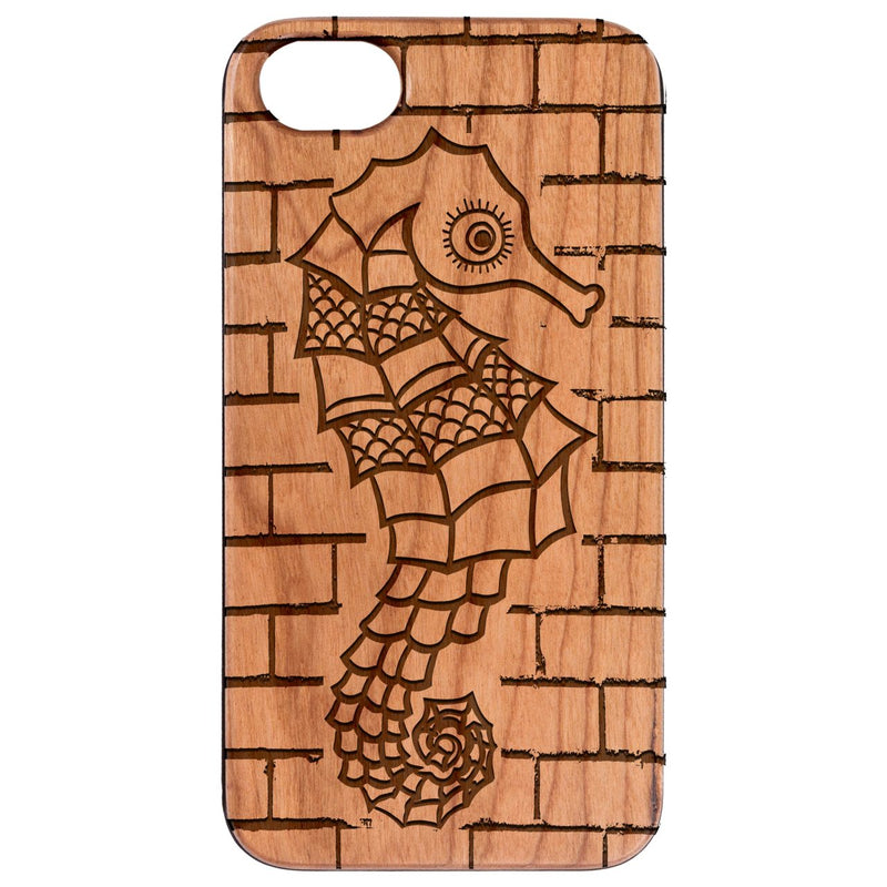 Sea Horse - Engraved Wood Phone Case