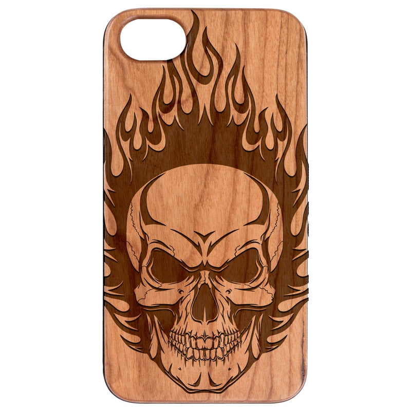 Skull on Fire - Engraved