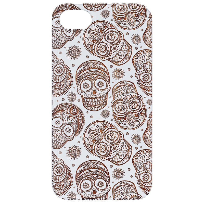 Skull Pattern - Engraved Wood Phone Case