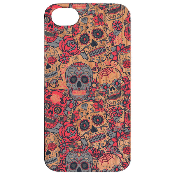 Skull Pattern - UV Color Printed Wood Phone Case