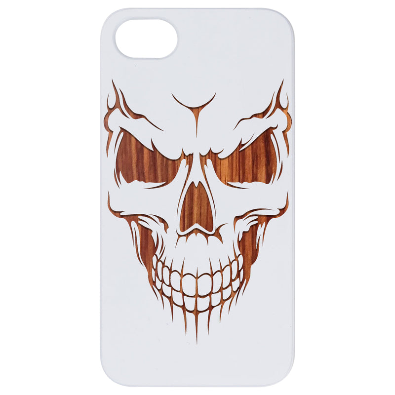 Smiling Skull - Engraved Wood Phone Case