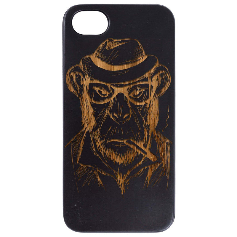 Smoking Gorilla - Engraved Wood Phone Case