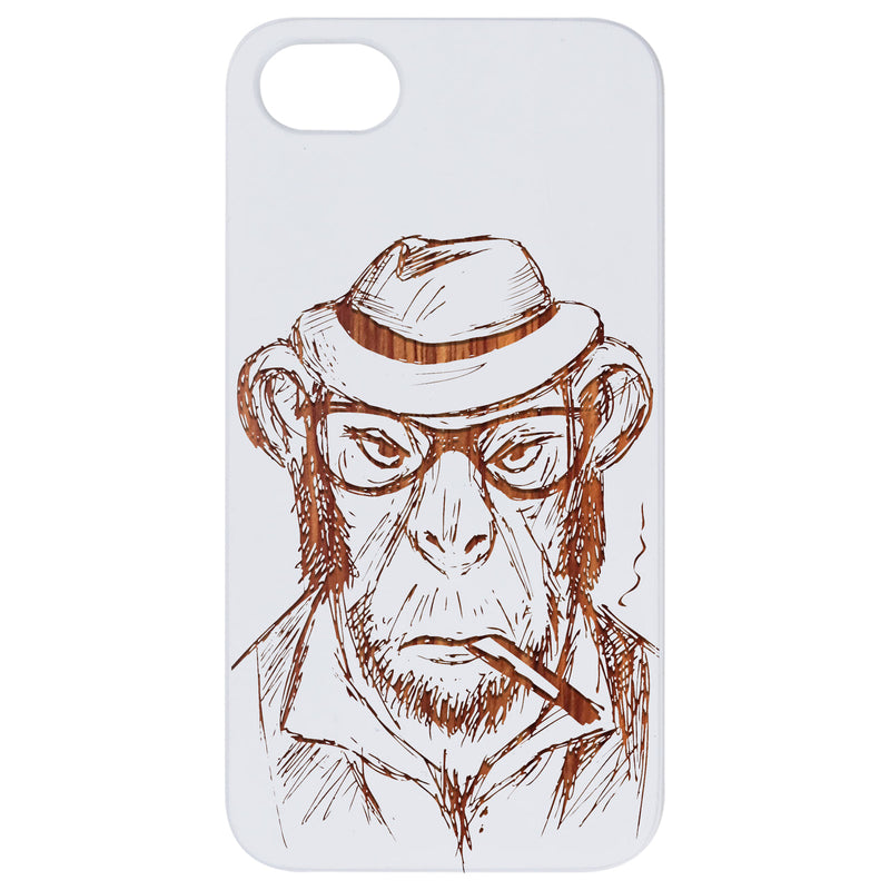 Smoking Gorilla - Engraved Wood Phone Case