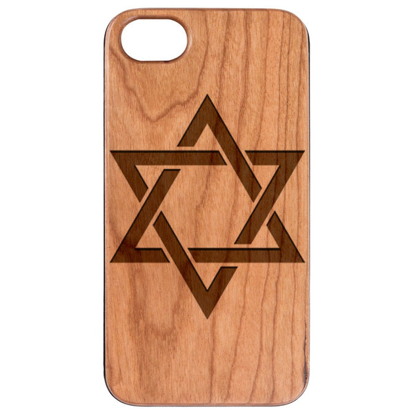 Star of David - Engraved Wood Phone Case
