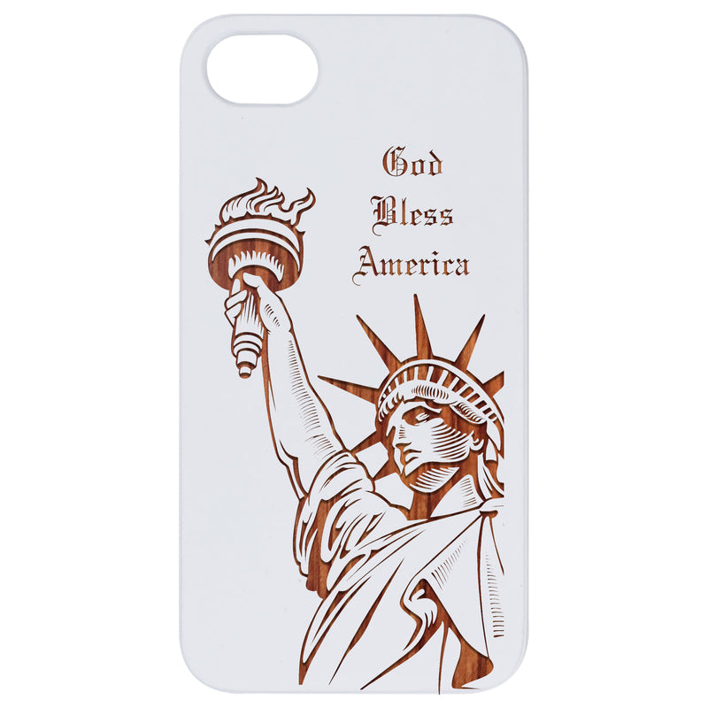 Statue of Liberty - Engraved Wood Phone Case