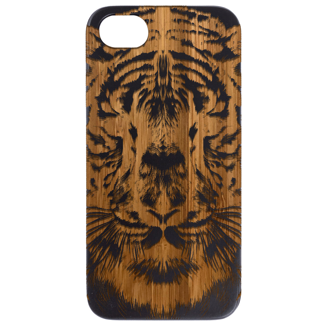 Tiger Face 2 - Engraved Wood Phone Case