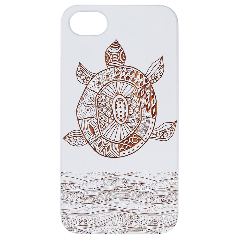 Turtle 2 - Engraved Wood Phone Case