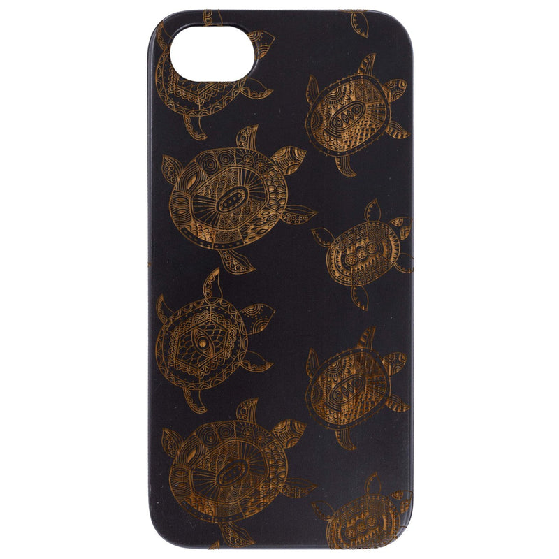 Turtle Pattern - Engraved Wood Phone Case
