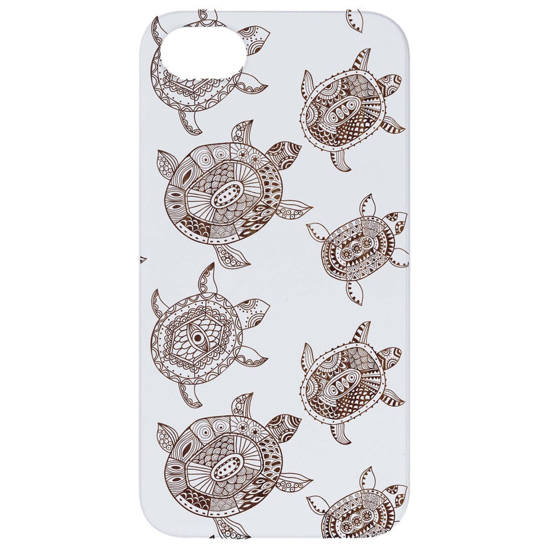 Turtle Pattern - Engraved Wood Phone Case