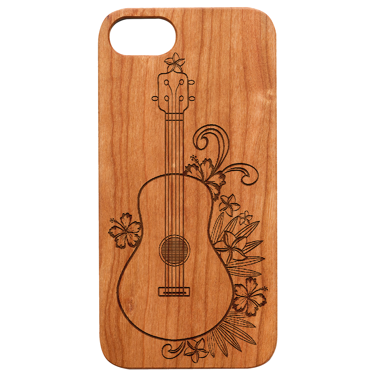 Ukelele With Flowers - Engraved