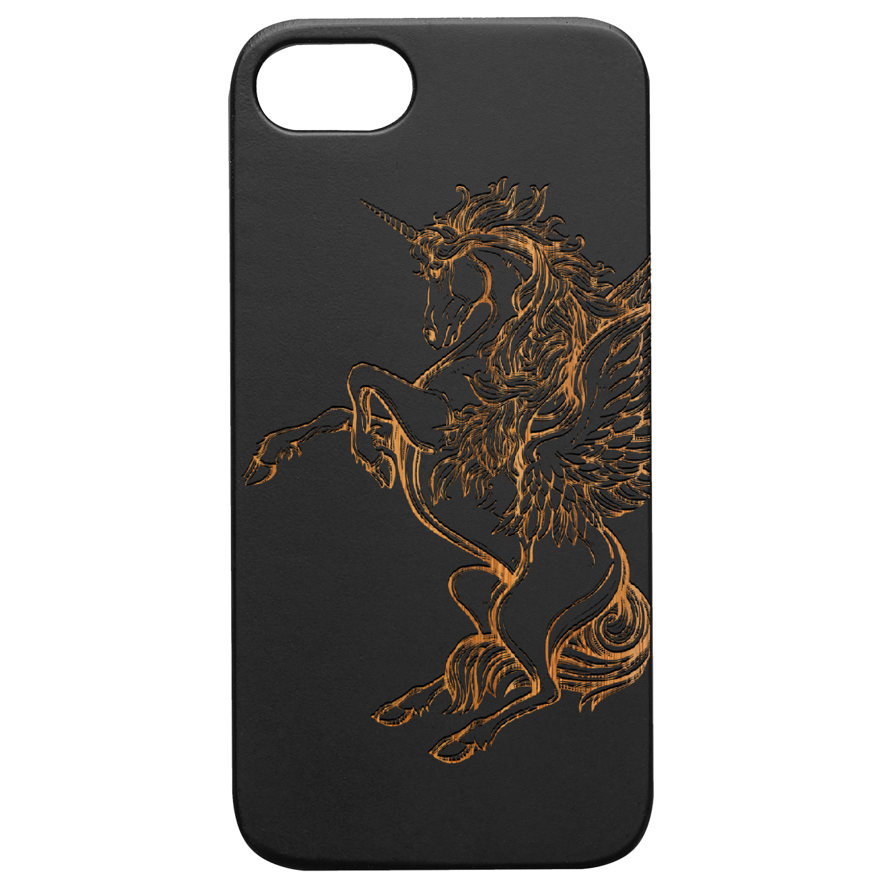 Unicorn 2 - Engraved Wood Phone Case